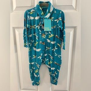 Posh Peanut Cameron bamboo long sleeve collared romper